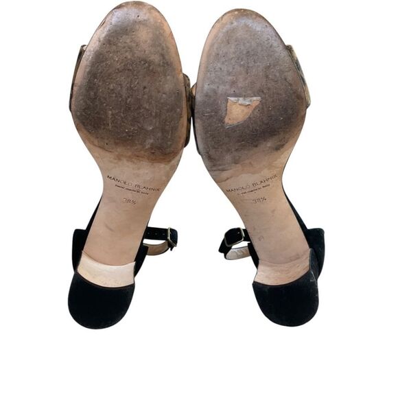 Manolo Blahnik Lauratomod Suede Ankle Strap Sandal - Picture 11 of 11